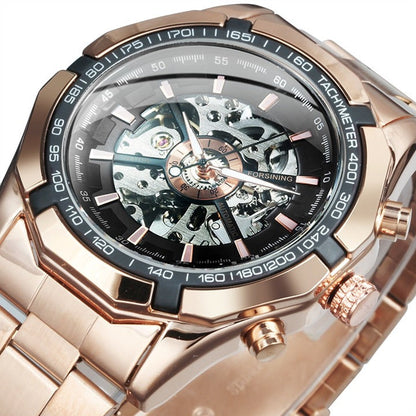 New Men Skeleton Mechanical Watch Automatic Winner Gold Skeleton Vintage Men Watches Top Brand Luxury