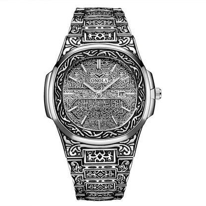Retro Top Luxury Quartz Watch Men Wristwatch Waterproof Fashion Casual Golden Classic Calendar Waterproof Watch Male Clock retro silver