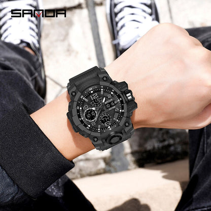 Sports Military Men Watches Waterproof Dual Display Quartz Wristwatch For Male Clock Stopwatch Relogios Masculino