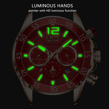 LIGE Fashion Men Watches Sport Quartz Watch Man Brand Luxury Wrist watches Chronograph Waterproof Casual Clock Montre Homme