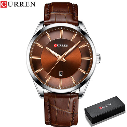 Quartz Watches for Men Leather Strap Male Wristwatches Top Luxury Brand Business Men Clock  45 mm Reloj Hombres