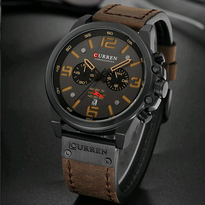 CURREN 8314 Luxury Brand Quartz Men Watch Military Waterproof Leather Strap Sport Mens Watches Fashion Casual Male Clock часы