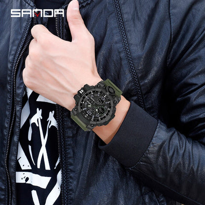 Sports Military Men Watches Waterproof Dual Display Quartz Wristwatch For Male Clock Stopwatch Relogios Masculino