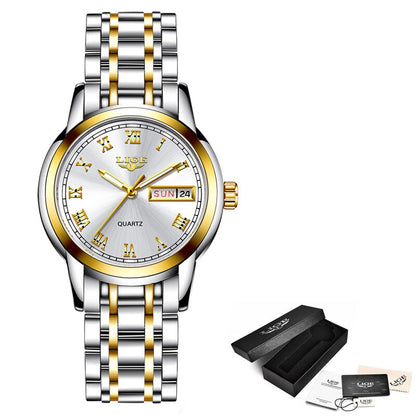 LIGE Women Watches Luxury Stainless Steel Watch for Women Fashion Casual Women Bracelet Watches Waterproof Ladies Wristwatches