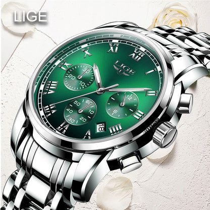 Ladies Watches Top Brand Luxury Fashion Stainless Steel Watch Women Chronograph Quartz Clock Waterproof Wristwatch