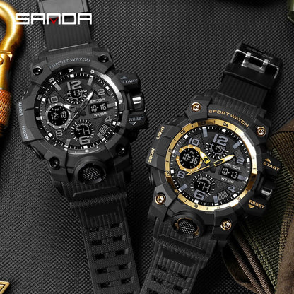 Sports Military Men Watches Waterproof Dual Display Quartz Wristwatch For Male Clock Stopwatch Relogios Masculino