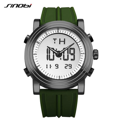 Sports Watches Men Dual Display Analog Digital LED Electronic Quartz Wristwatches Men Multifunctional Waterproof Watch