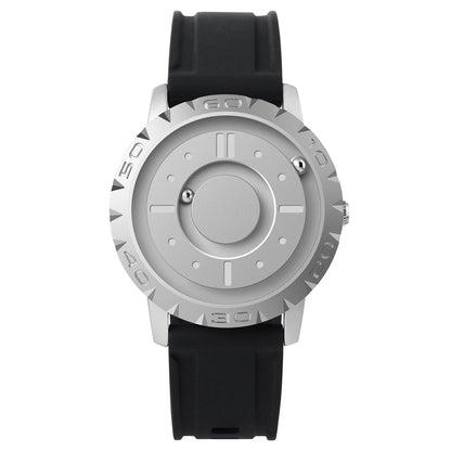 EUTOUR Quartz Watch Magnetic Ball Pointer Metal Multinational Blind Touch Watch Men Fashion Rubber Sports Male Canvas Strap