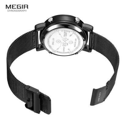 New Luxury Watches Men Military Sport Roller Pointer Quartz Watch Man Fashion Stainless Steel Mesh Strap Wristwatch