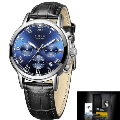 New Fashion Women Watches LIGE Top Brand Ladies Luxury Creative Steel Women Bracelet Watches Female Quartz Waterproof Watch Gift L Silver blue, China