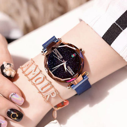 Brand Women Watches Fashion Square Ladies Quartz Watch Bracelet Set Green Dial Simple Rose Gold Mesh Luxury Women Watches