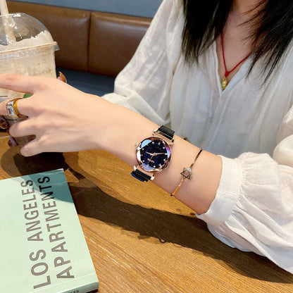 Brand Women Watches Fashion Square Ladies Quartz Watch Bracelet Set Green Dial Simple Rose Gold Mesh Luxury Women Watches