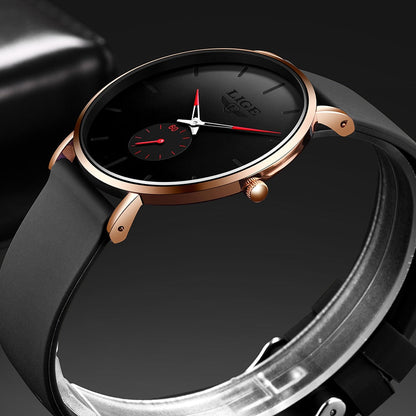 LIGE New Silicone Watches Mens Casual Fashion Sport Waterproof Clock Top Brand Luxury Quartz Men Watch