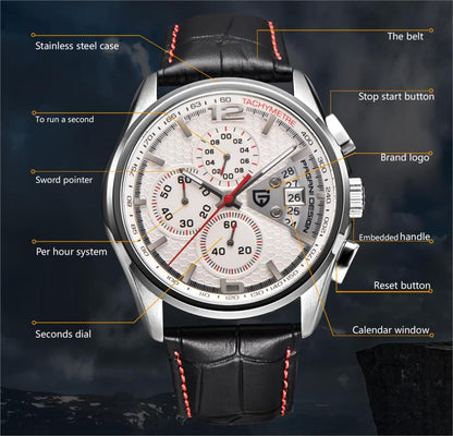 Men Quartz Watches Luxury Brands Fashion Timed Movement Military Watches Leather Quartz Watches