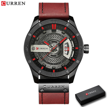 New Men Military Sports Watches Men Quartz Date Clock Man Casual Leather Wrist Watch Relogio Masculino