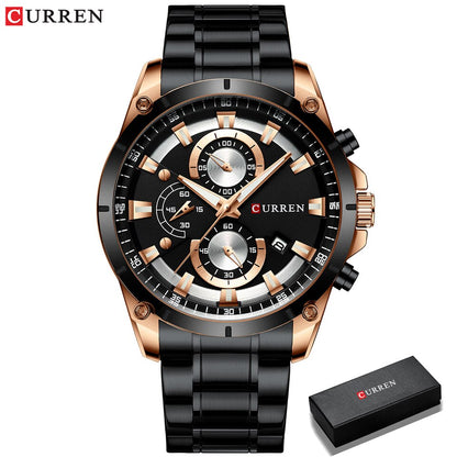 Gold Watches Men Luxury Top Brand CURREN Quartz Wristwatch Fashion Sport and Causal Business Watch Male Clock Reloj Hombres