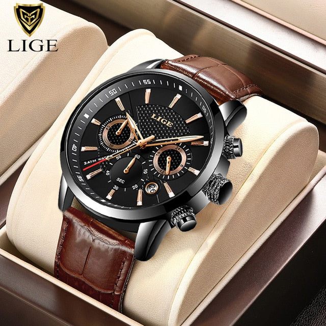 Watch Men Fashion Sports Quartz Clocks Mens Watches Top Brand Leather Military Waterproof Date Watch Relogio Masculino