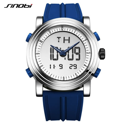 Sports Watches Men Dual Display Analog Digital LED Electronic Quartz Wristwatches Men Multifunctional Waterproof Watch