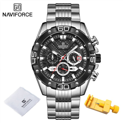 New Watches For Men Luxury Original Classic Quartz Clock Analog Chronograph Sport Waterproof Steel Band WristWatch