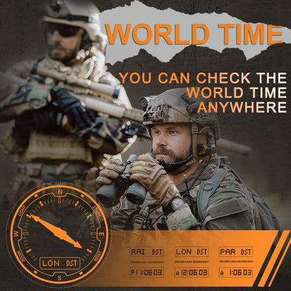 Men Solar Power Digital Watch Men Outdoor Smart Watches Full Metal Waterproof 50M Compass Army Military Style Clock