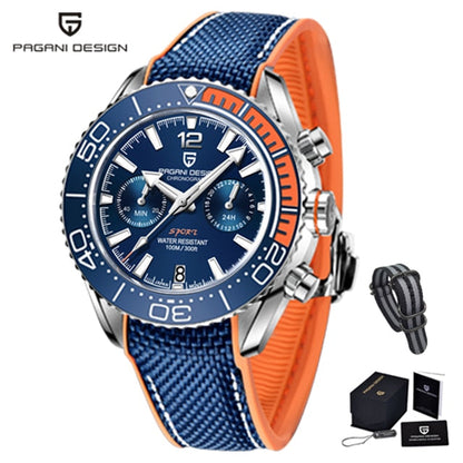 New Diver Watch Men 10Bar Waterproof Date Clock Sport Watches Top Brand Mens Quartz Wrist watch Relogio Masculino Silicone blue Orange, China