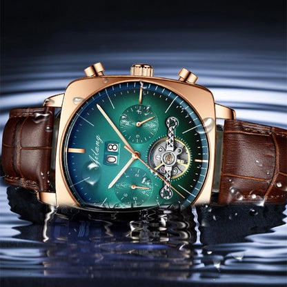 New Men Square Mechanical Watches Famous Brand Watch Montre Automatique Luxe Chronograph Square Large Dial Watch Hollow Waterproof Mens Fashion Watches