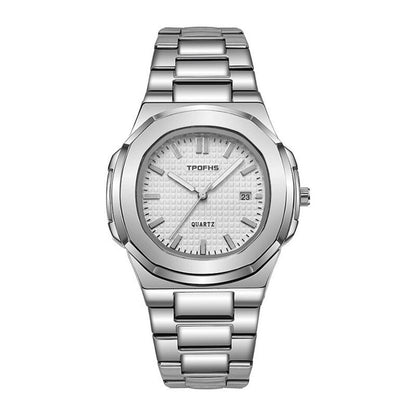 Men With Calendar Luminous Waterproof Steel Band Quartz Watch Nautilus Simple Sports Business Clock Relogio Masculino