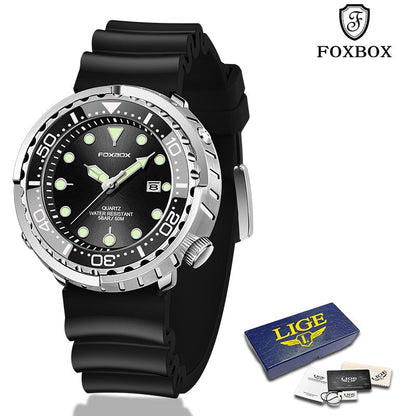 New Watch For Men Fashion Silicone belt Chronograph Sport Wristwatch 50M Waterproof Luminous Dive Male Clocks