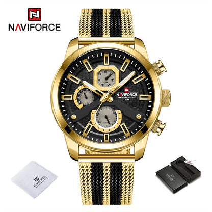 Men Calendar Watches Casual Sport Watch for Men Quartz WristWatch Stainless Steel Strap Watch Relogio Masculino GB-BOX