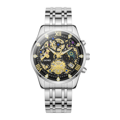 Luxury Full Steel Business Watches Mens 3Bar Waterproof Japan Quartz movement Calendar Wristwatches reloj hombre