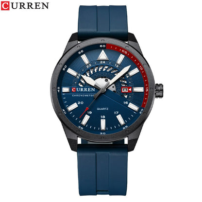 New Men Watch Top Brand Luxury Waterproof Sport Mens Watches Silicone Automatic Date Military Wristwatch blue