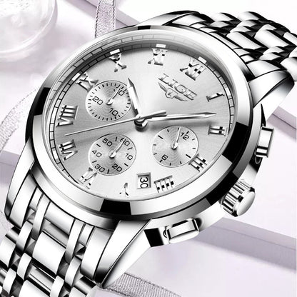New Fashion Women Watches LIGE Top Brand Ladies Luxury Creative Steel Women Bracelet Watches Female Quartz Waterproof Watch Gift