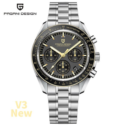 Men Watches 100M Waterproof Date Speed Chronograph Quartz VK63 AR Sapphire mirror Full Steel Watch