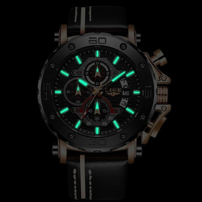 New Business Leather Men Watches Top Brand Luxury Quartz Watch For Men Waterproof Sport Big Dial Military Wristwatch