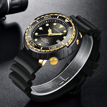 New Watch For Men Fashion Silicone belt Chronograph Sport Wristwatch 50M Waterproof Luminous Dive Male Clocks