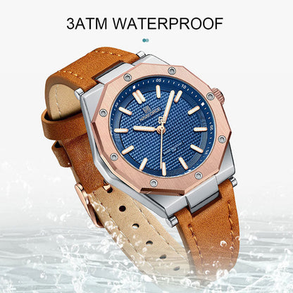 Minimalist Design Sports Watch for Women Casual Quartz Ladies Leather Wrist Watches Polygon Case Female Clock