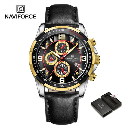 Luxury NAVIFORCE 100% Original Fashion Watch For Men Multifunction Sport Waterproof Man Quartz Wrist Watches Clock GBB-BOX