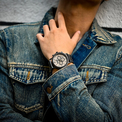 New Wooden Watch Men Stylish Wood Timepieces Chronograph Military Quartz Watches in Wood Gift Box