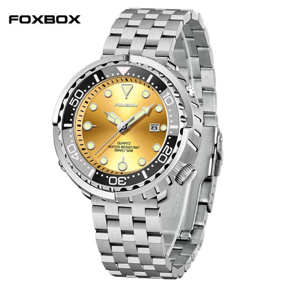 Men Watch 50M Waterproof Luminous Sport Wristwatches Rotating Bezel Quartz Watches with Auto Date Relogio Masculino