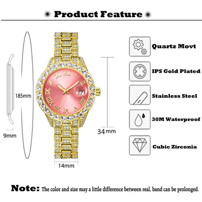 New Pink Women Watch Luxury Small Face Elegant Quartz Watches For Ladies Icy Look Party Jewelry Mini Babe So Cute Arm Clock