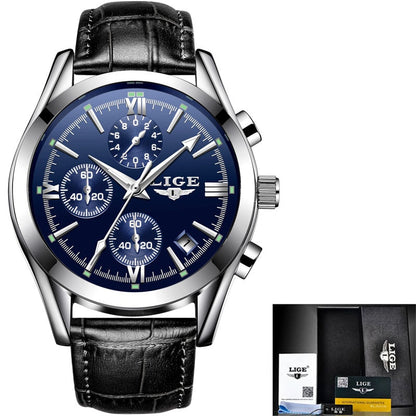 Men Watches Top Brand Luxury Military Quartz Watch Premium Leather Waterproof Sport Chronograph Watch for Men