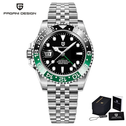 Top Brand GMT Men Mechanical Wristwatch Sapphire Stainless Steel Waterproof Automatic Watch for Men Reloj Hombre