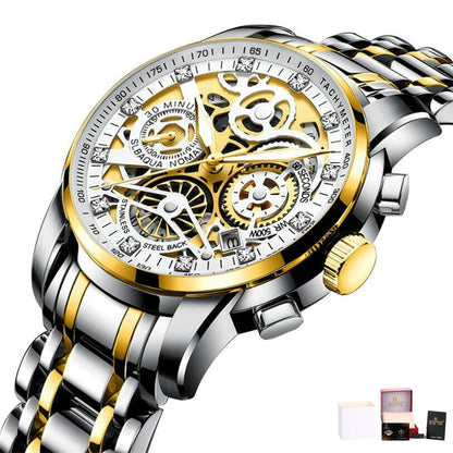 Rotating Window Men Watches Luxury Fashion Luminous Date Men Quartz Watch Waterproof Male Clock Relogio