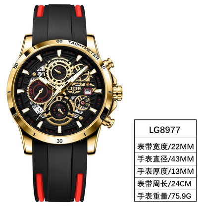 Quartz Watch Men Gold Black Mens Watches Top Brand Luxury Chronograph Sports Watches Luminous Waterproof Relogio Masculino