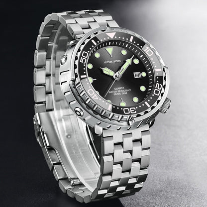 New Men Watches 5ATM Sports Waterproof Quartz Wristwatch Luminous Clock with Steel Bezel Watch for Men Relogio Masculino+Box