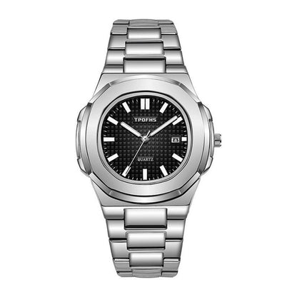 Men With Calendar Luminous Waterproof Steel Band Quartz Watch Nautilus Simple Sports Business Clock Relogio Masculino A