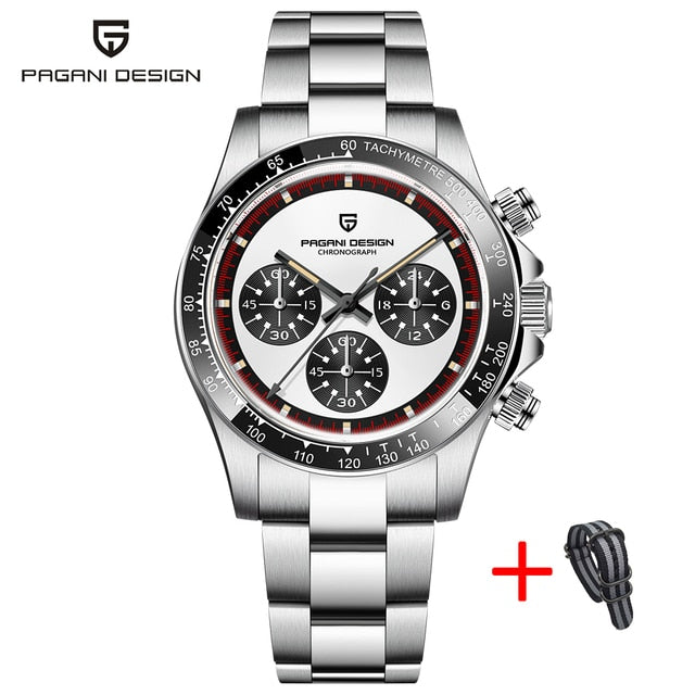 PAGANI DESIGN New Classic Men Quartz Watch Ceramic Bezel  Stainless Steel Waterproof Clock Luxury Sapphire Glass Chronograph