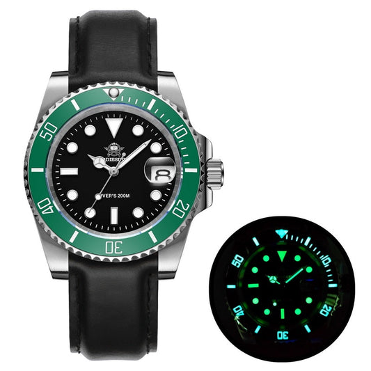 Addies Dive Men High Quality Watch 200m Waterproof Quartz Watch Ceramic Bezel Calendar Display C3 Super Luminous Watches