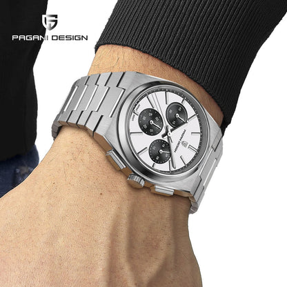 New Classic Men Sport Quartz Watches Sapphire Stainless Steel VK63 Waterproof Clock Relogios Masculinos