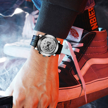 Sports Watches Men Dual Display Analog Digital LED Electronic Quartz Wristwatches Men Multifunctional Waterproof Watch
